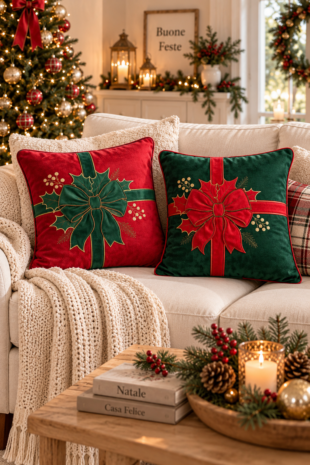 Cuscino Christmas Ribbon